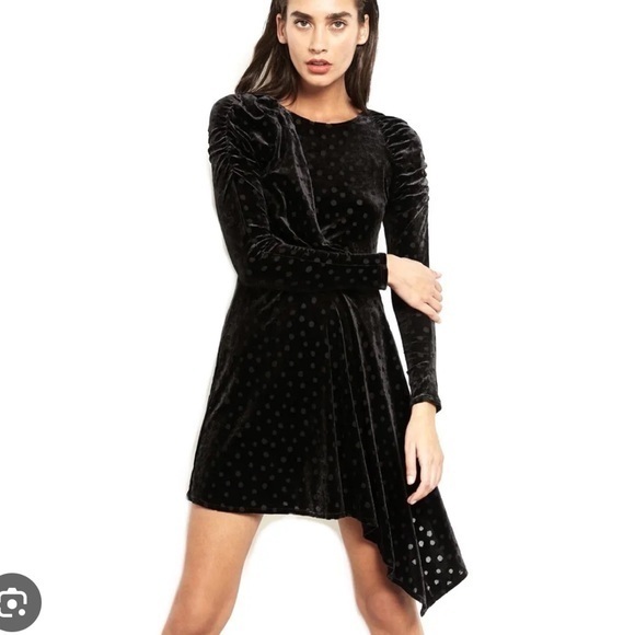 Topshop polka dot dress black velvet - Picture 1 of 7